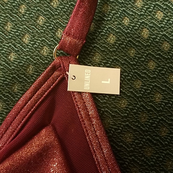 NWT. VS Pink wine metallic L unlined bralette - Picture 3 of 4